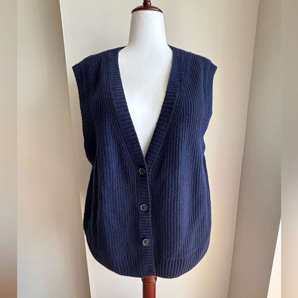 blue sweater vest GAP